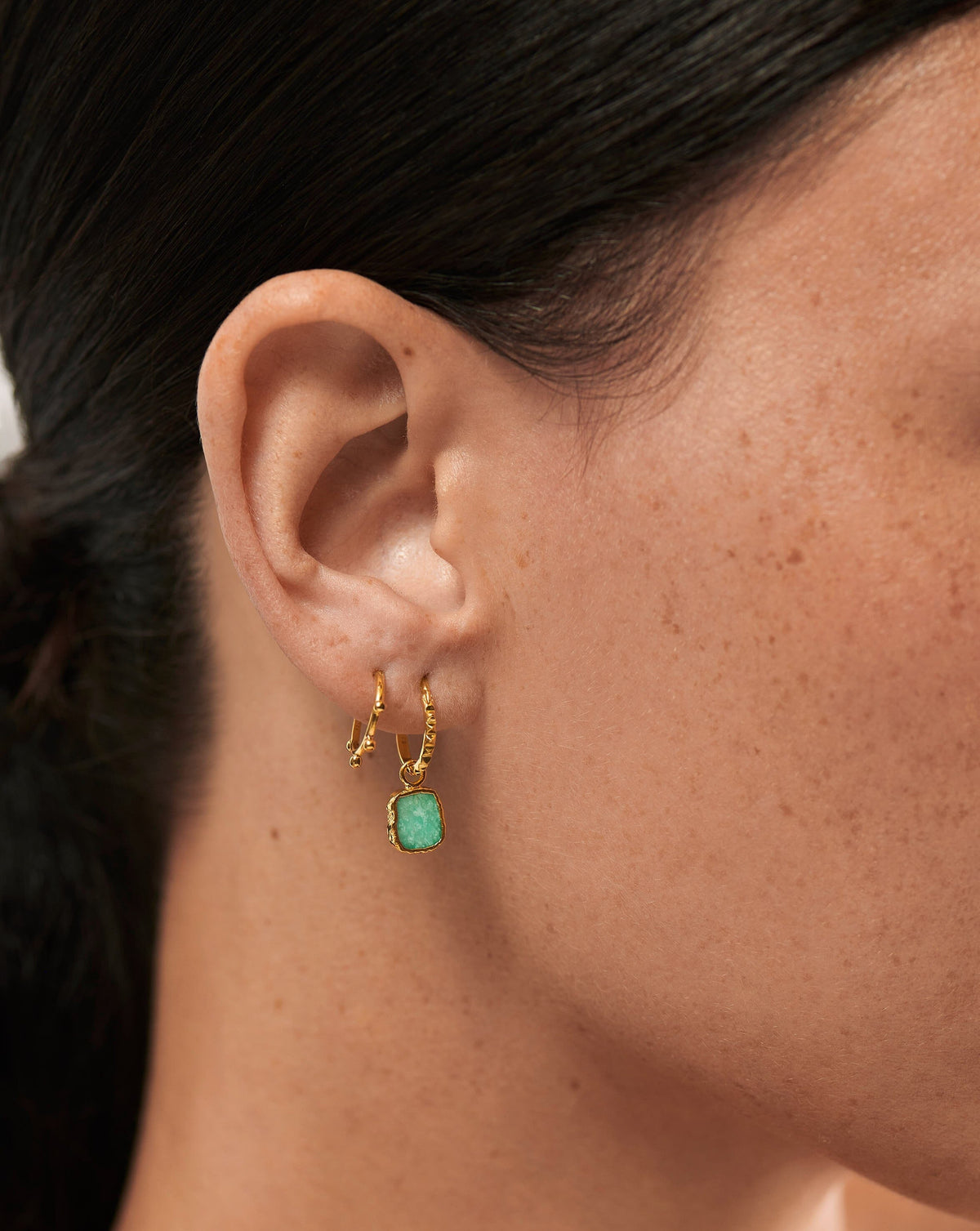 Amazonite Mini Hoop Earring Set Layering Sets Missoma