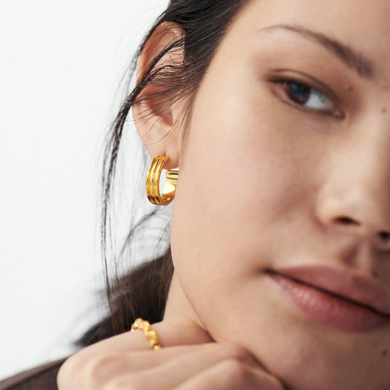 Ancien Hoop Earrings | 18ct Gold Plated Vermeil Earrings Missoma 
