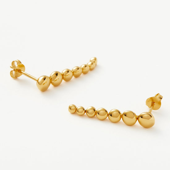 Articulated Beaded Drop Stud Earrings | 18ct Gold Plated Vermeil Earrings Missoma 