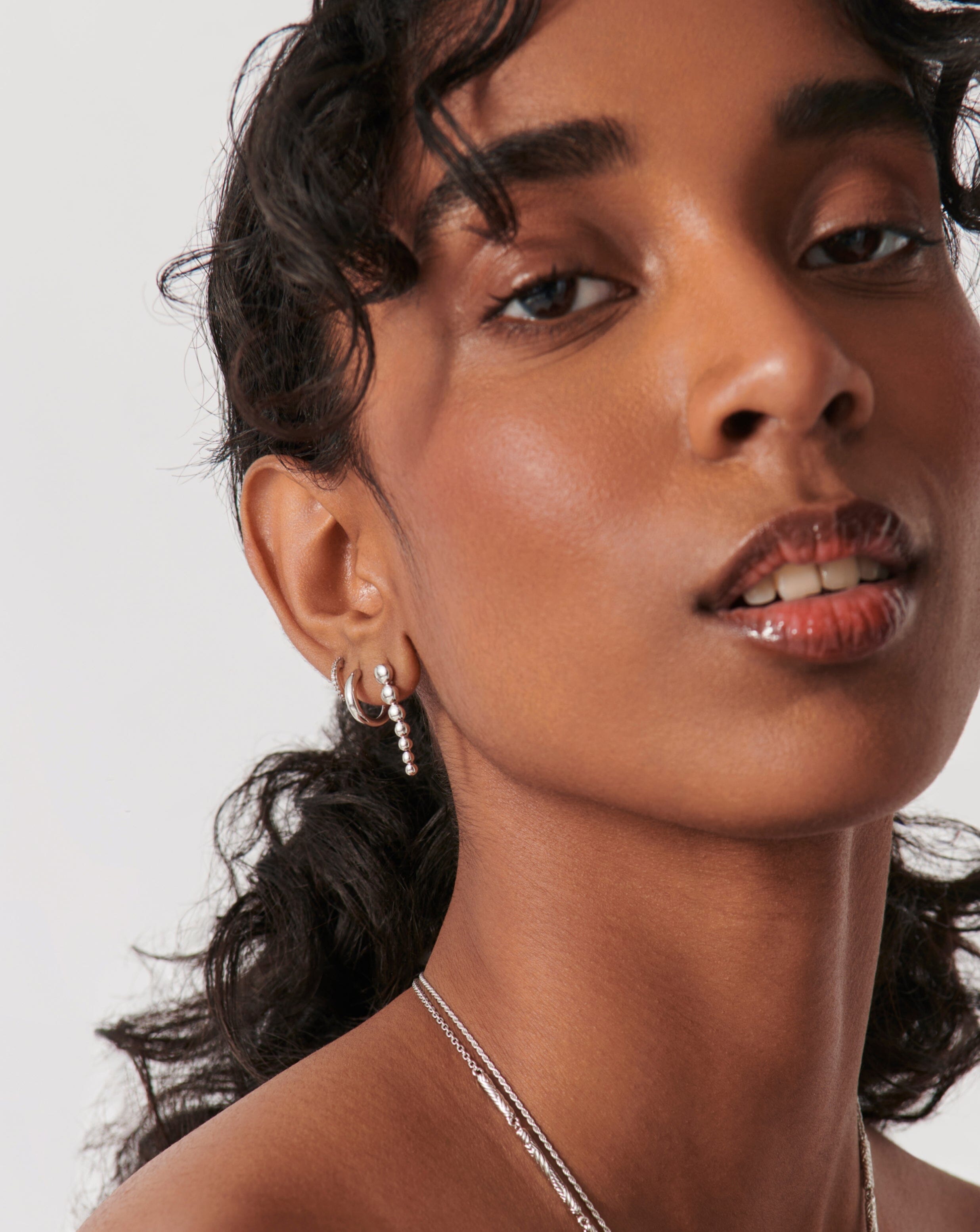 Articulated Beaded Drop Stud Earrings | Sterlin Silver Earrings Missoma 