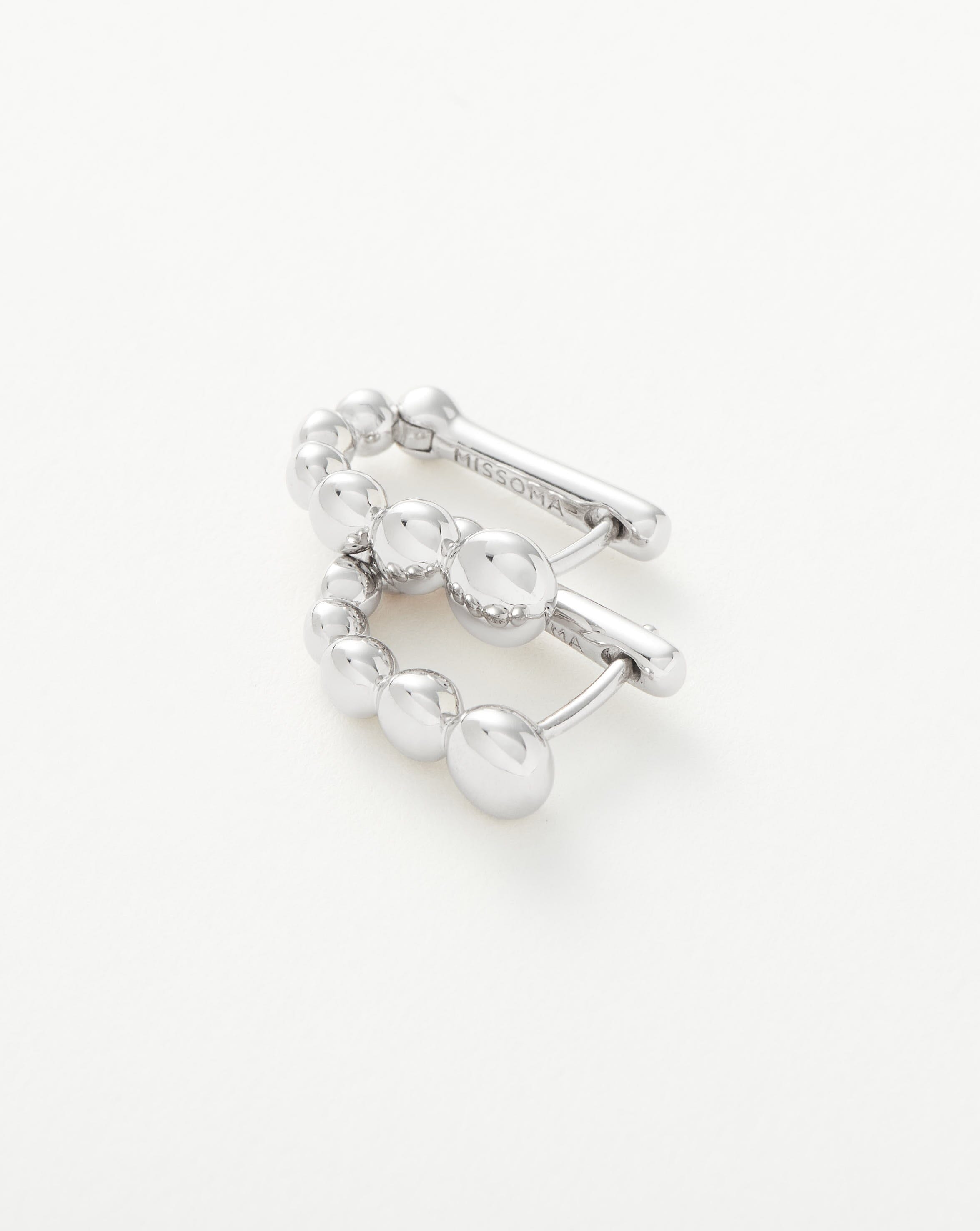 Articulated Beaded Ovate Huggies | Sterling Silver Earrings Missoma 