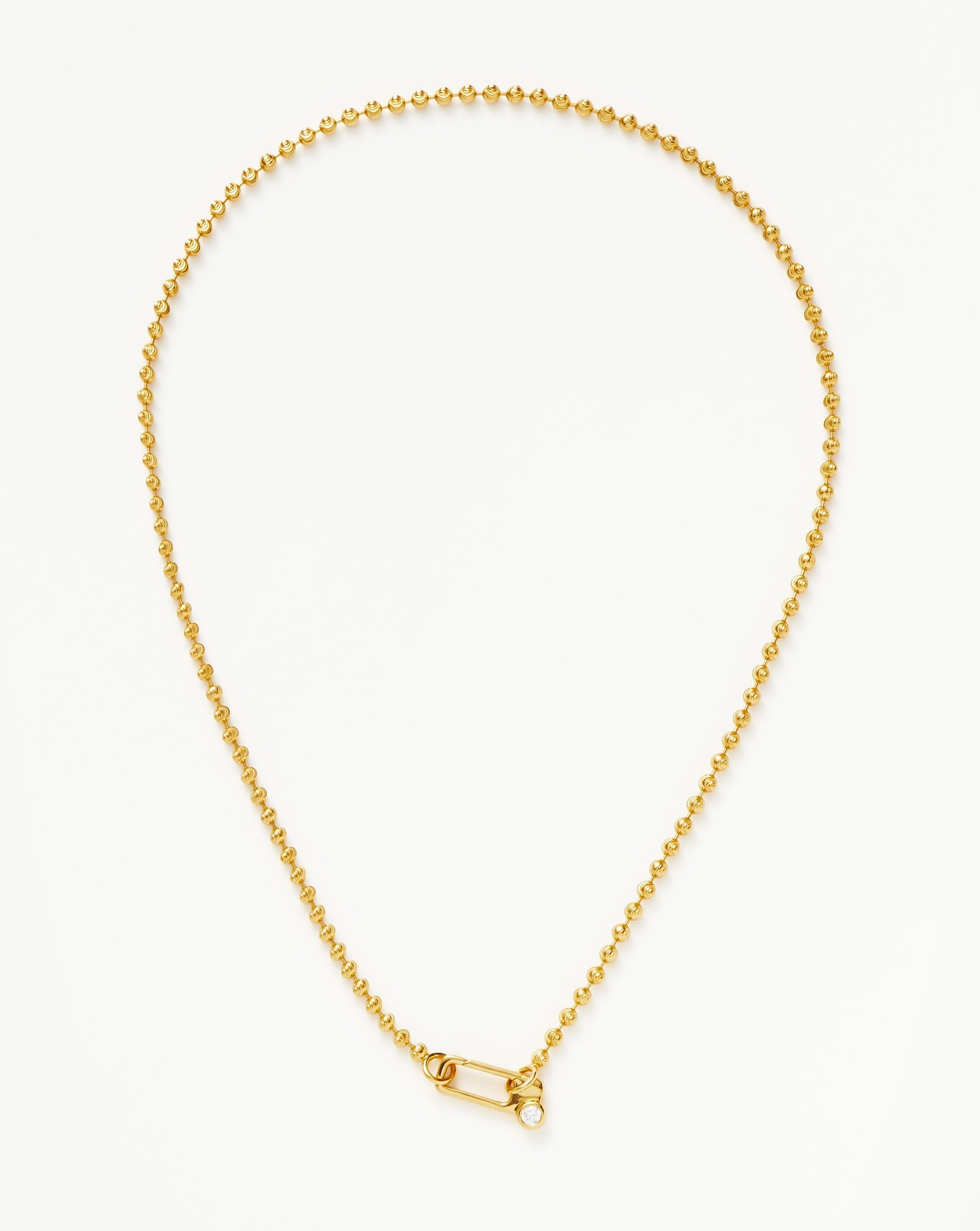 Articulated Beaded Paperclip Pendant Chain Necklace | 18ct Gold Plated Vermeil/Cubic Zirconia Necklaces Missoma 