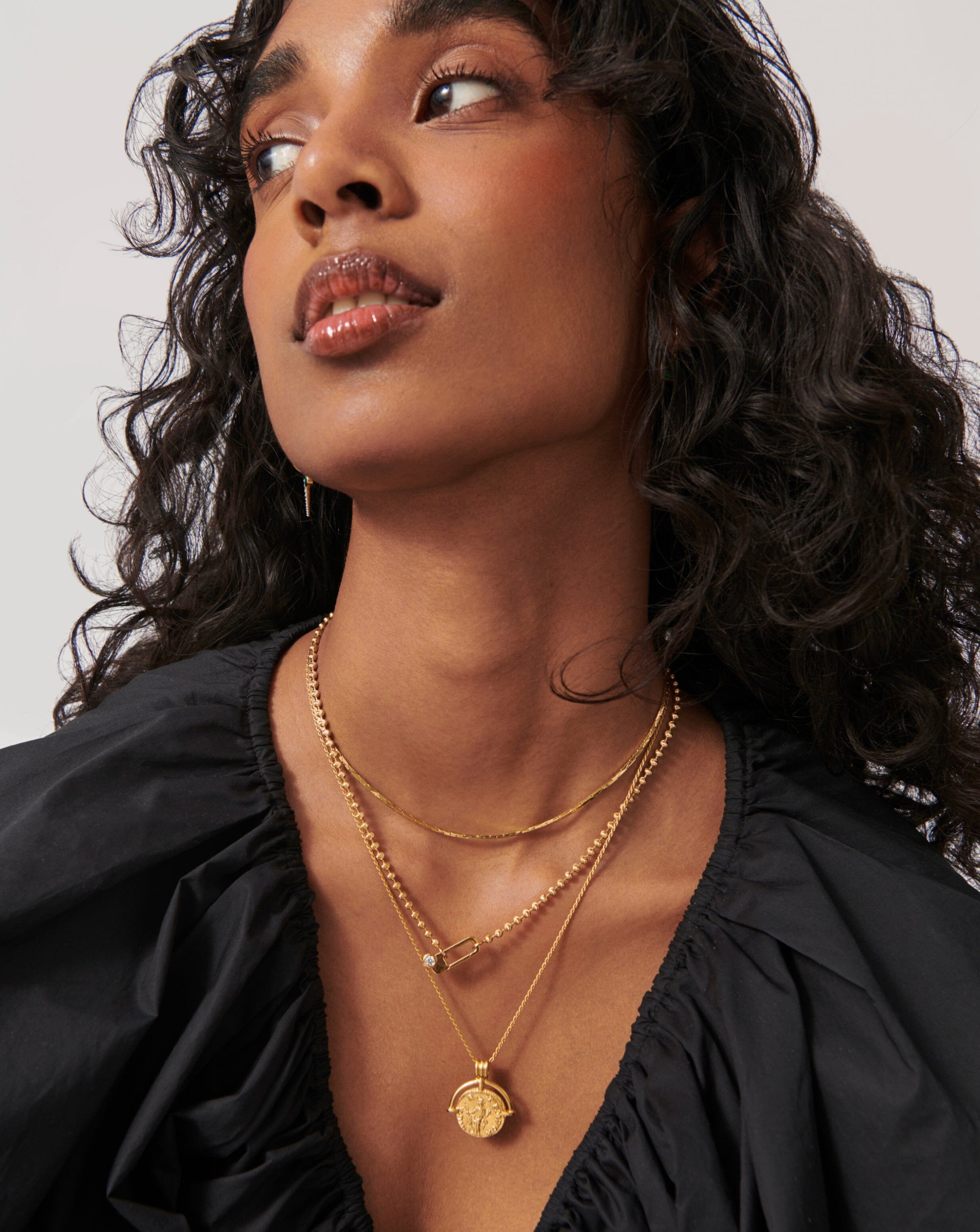 Articulated Beaded Paperclip Pendant Chain Necklace | 18ct Gold Plated Vermeil/Cubic Zirconia Necklaces Missoma 