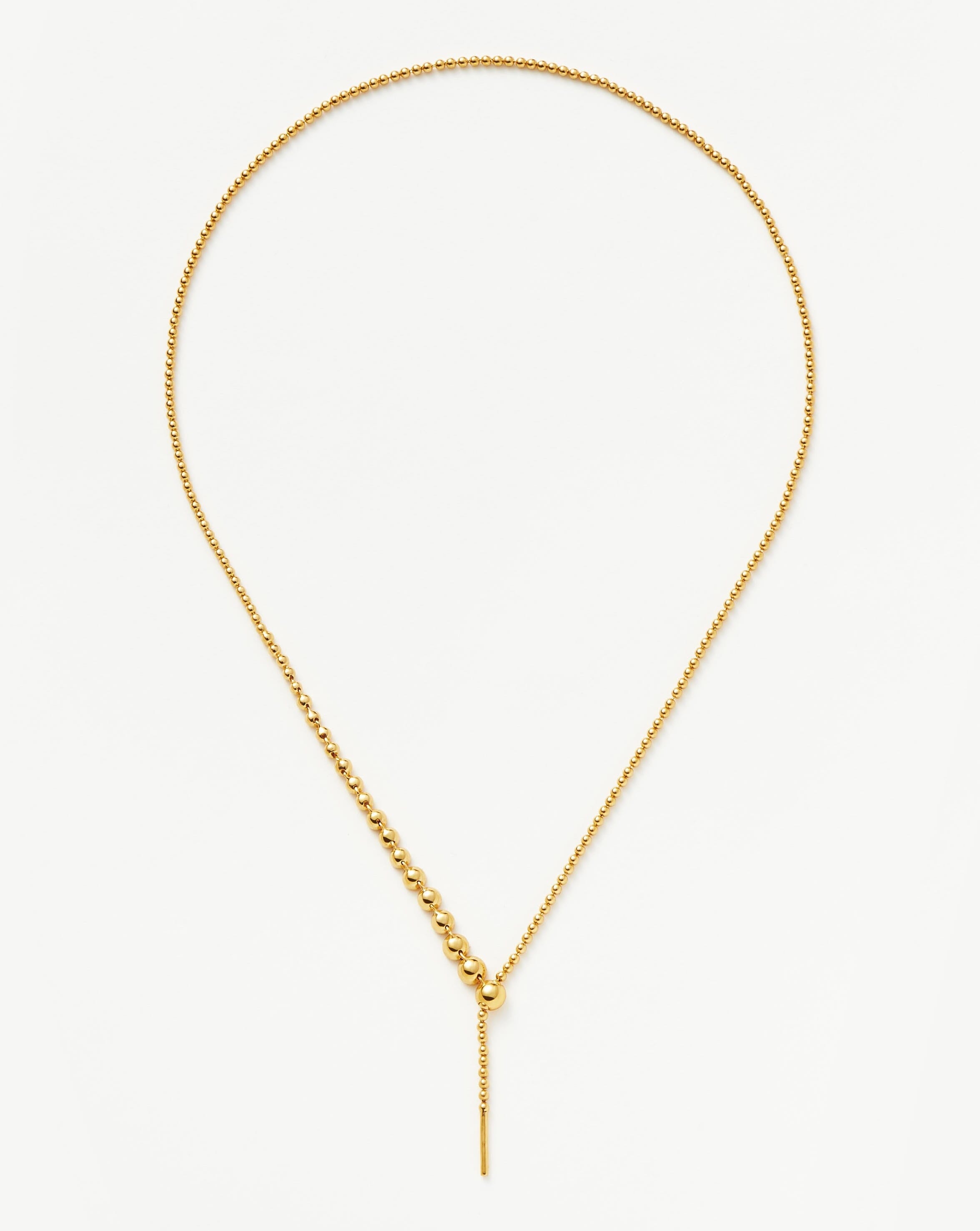 Articulated Beaded Stone Slider Lariat Necklace | 18ct Gold Plated Vermeil/Cubic Zirconia Necklaces Missoma 