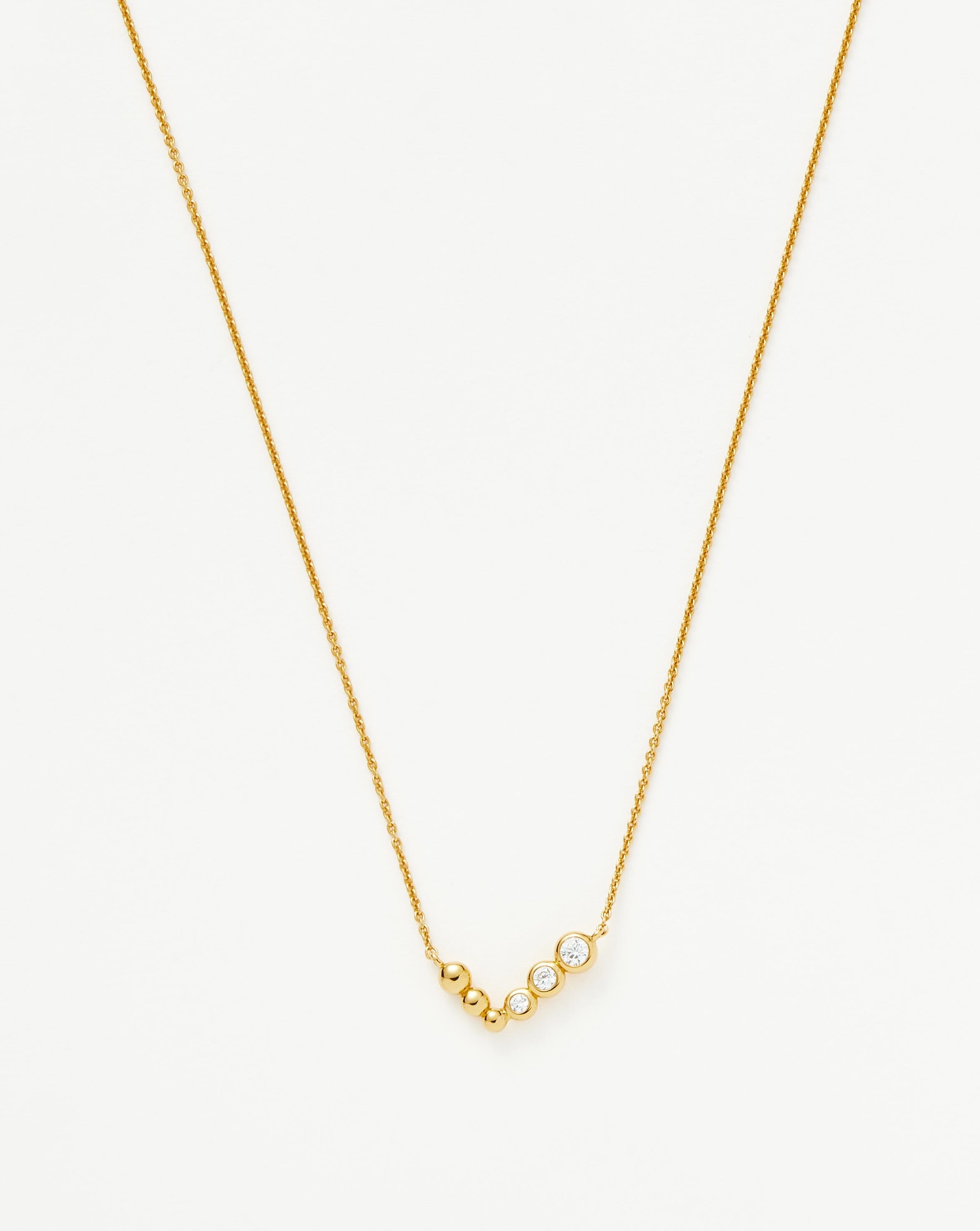 Articulated Beaded Stone Floating Necklace | 18ct Gold Plated Vermeil ...