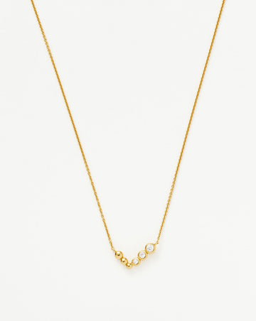 Articulated Reversible Beaded Stone Floating Necklace | 18ct Gold Plated Vermeil/Cubic Zirconia Necklaces Missoma 