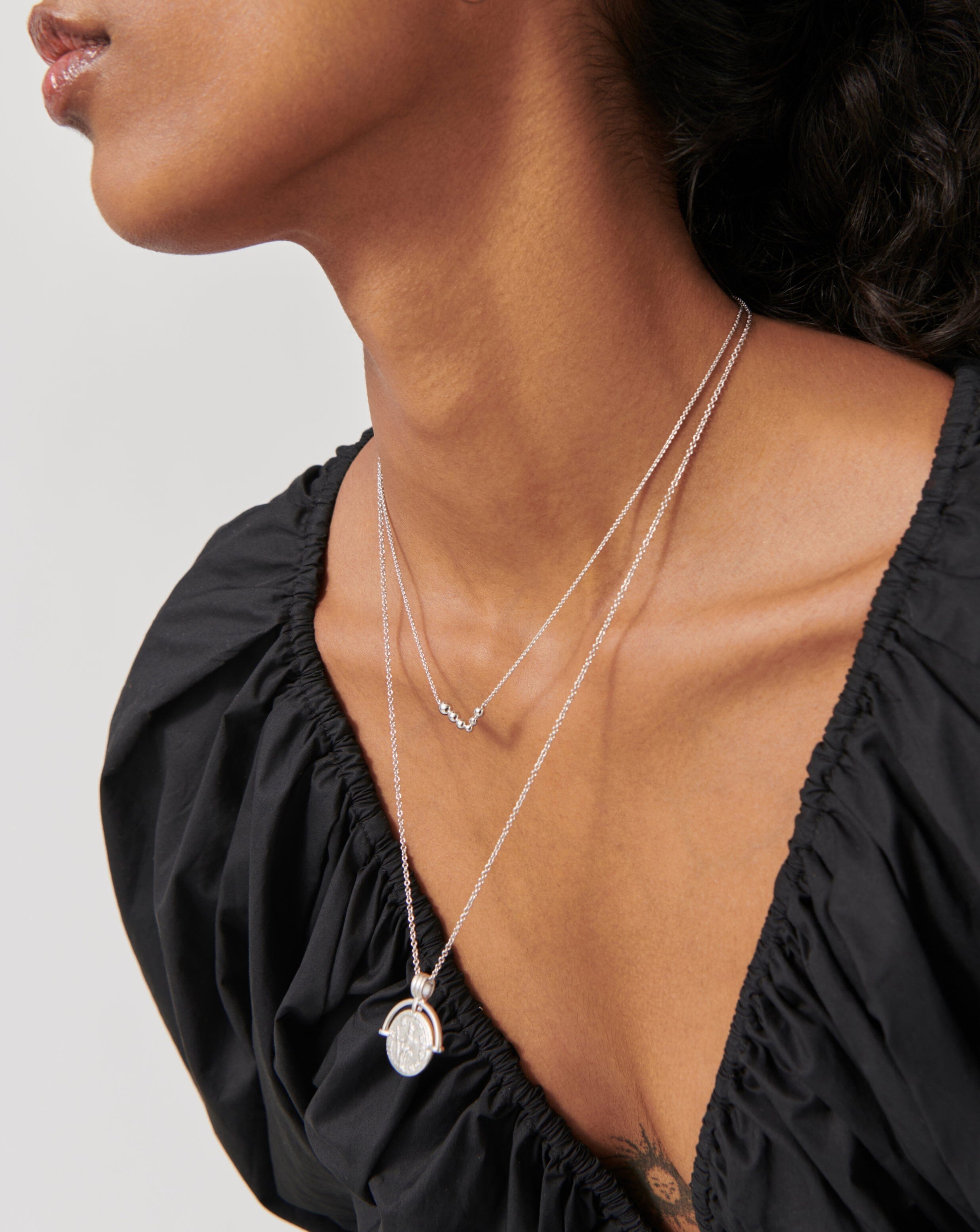 Articulated Reversible Beaded Stone Floating Necklace | Sterling Silver Necklaces Missoma 