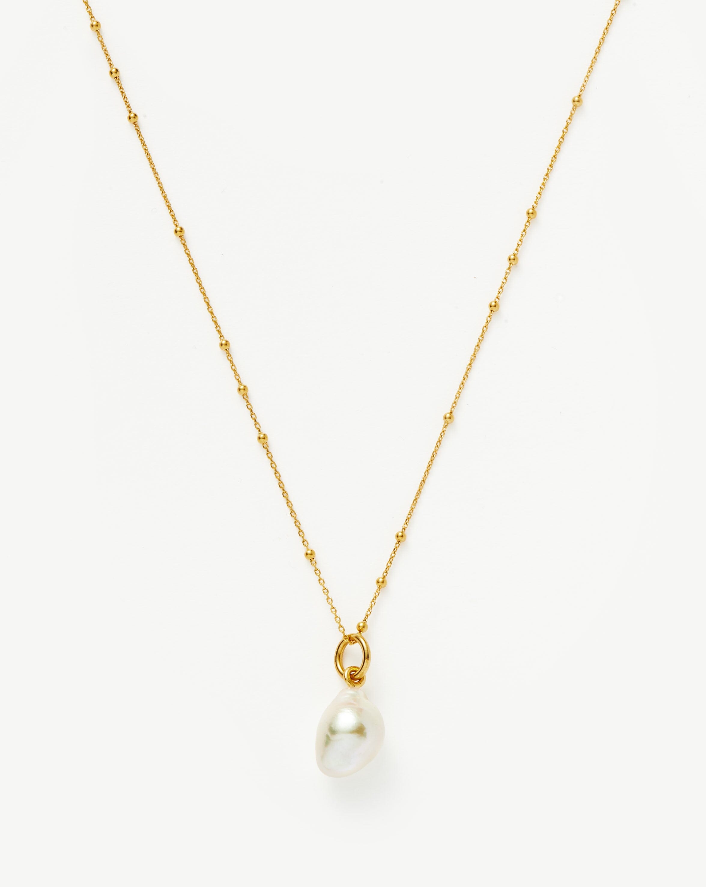 Missoma Baroque Pearl Chain Necklace | 18ct Gold Plated Vermeil/Pearl