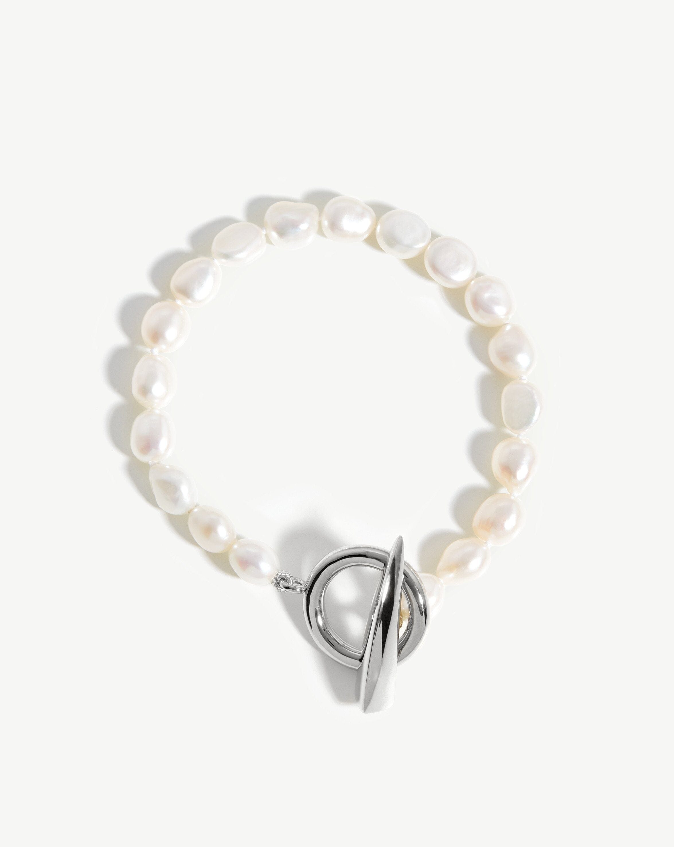 Baroque Pearl Claw T-Bar Bracelet | Sterling Silver/Pearl Bracelets Missoma 