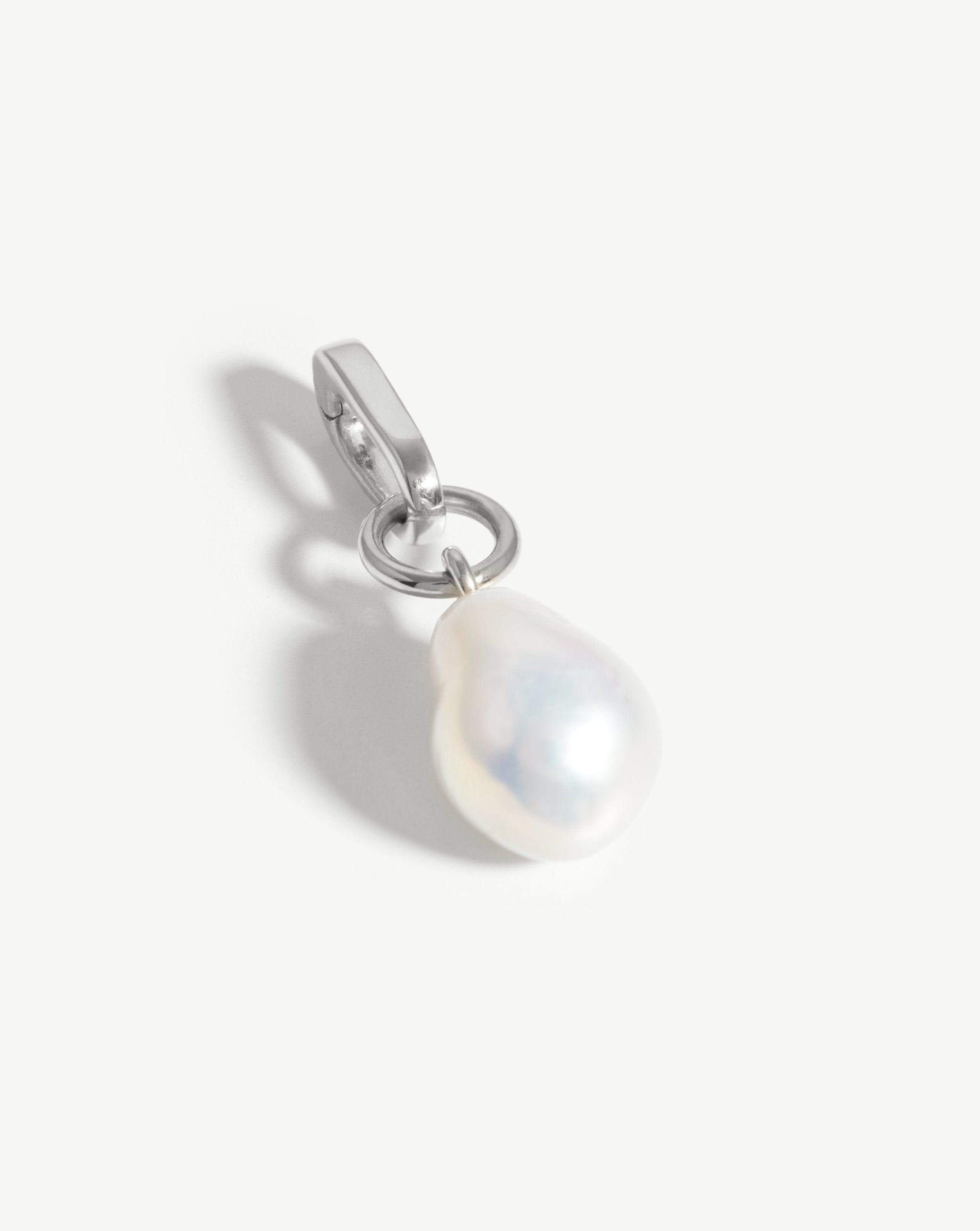 Baroque Pearl Clip-On Pendant | Silver Plated/Pearl Charms & Pendants Missoma 