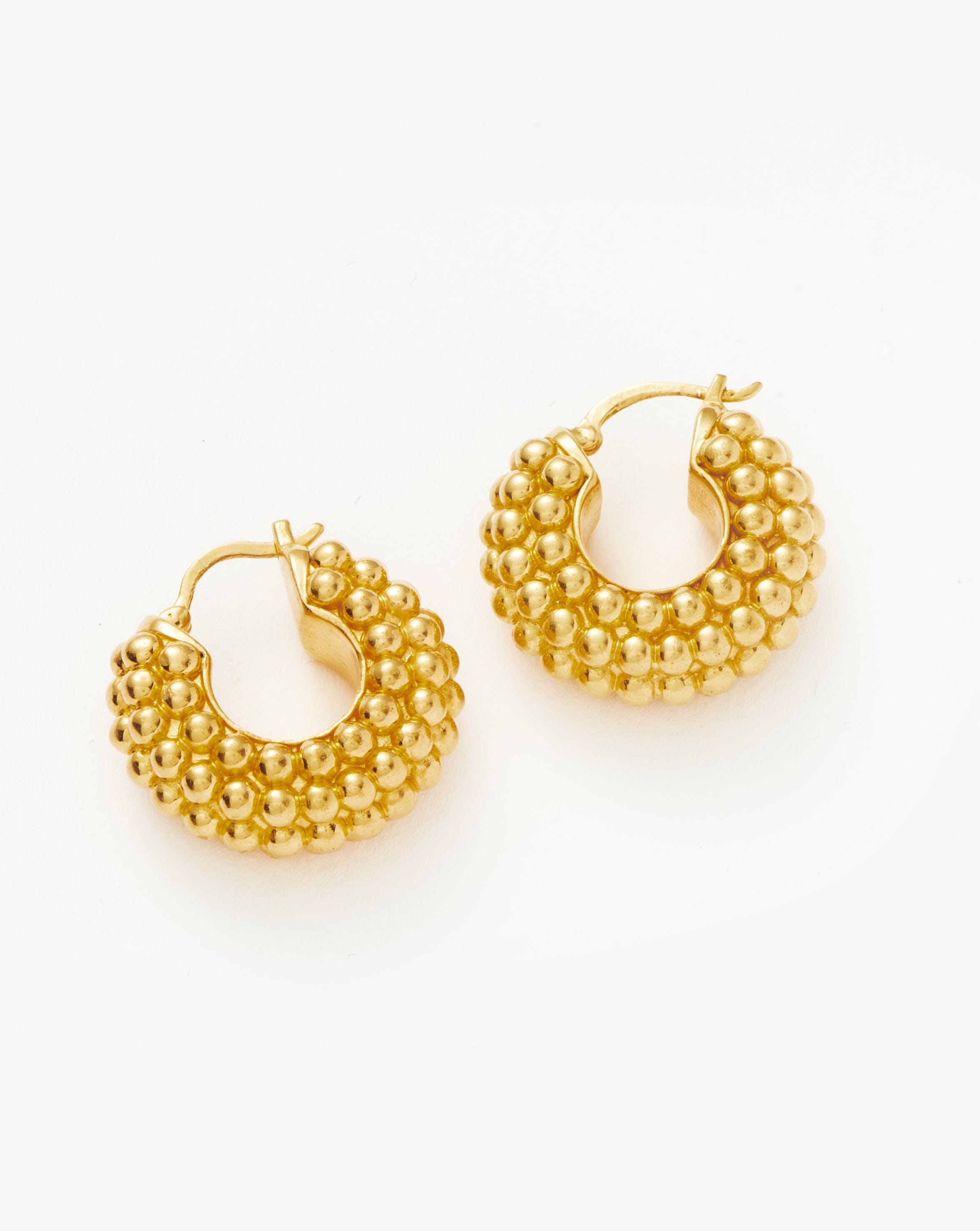 Bottega Veneta Pleat Mini Hoop Earrings (Fashion Jewelry and Watches, Earrings) IFCHIC.COM