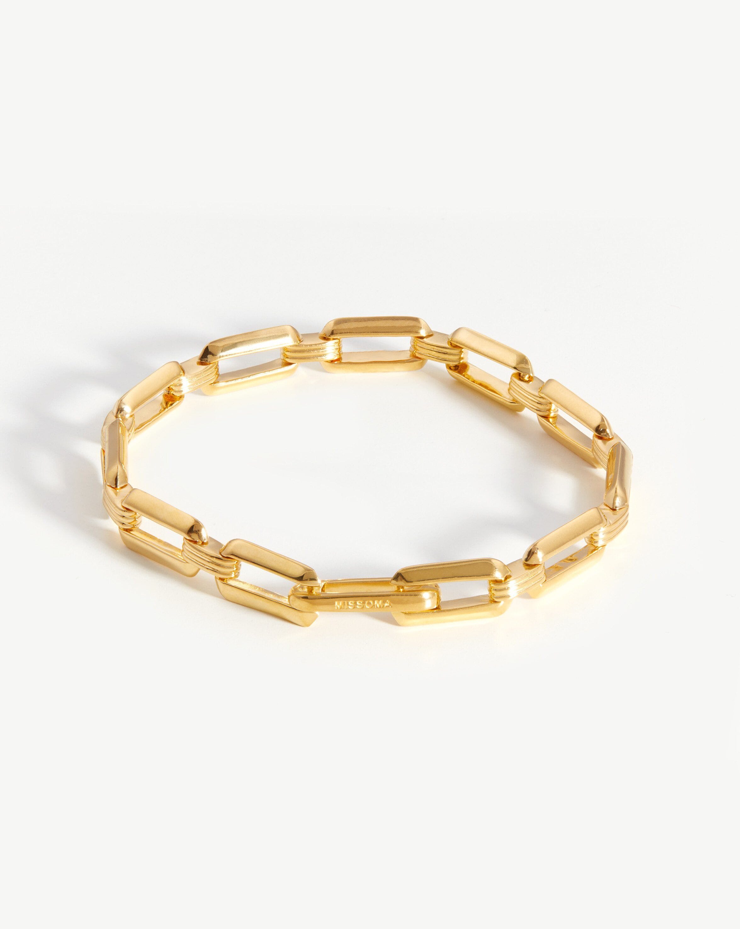 Bevelled Chain Bracelet | 18ct Gold Plated Bracelets Missoma 