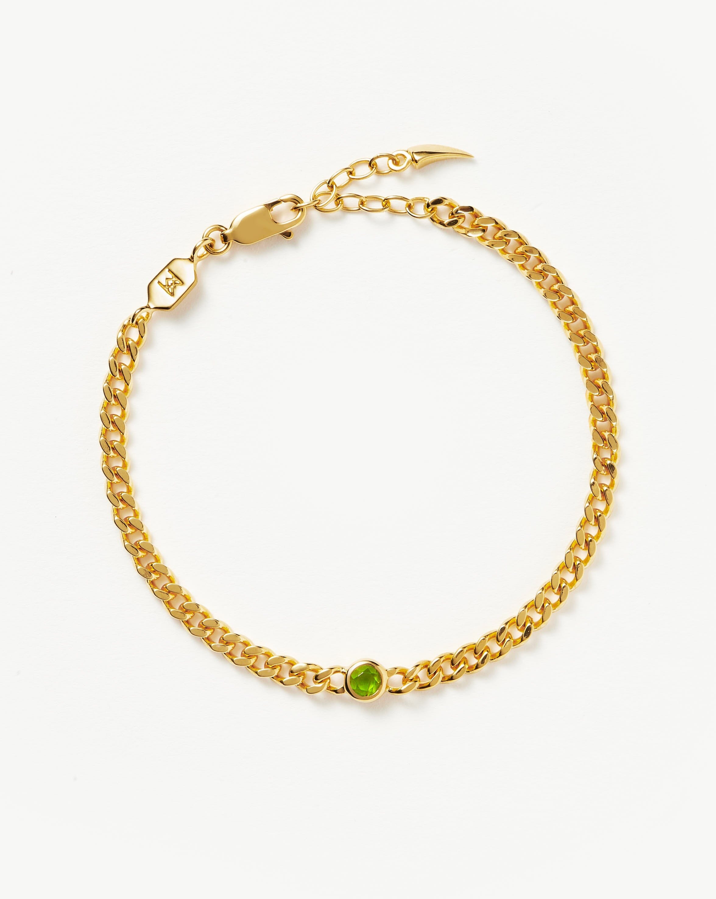 Birthstone Chain Bracelet - August | 18ct Gold Plated Vermeil/Peridot Bracelets Missoma 