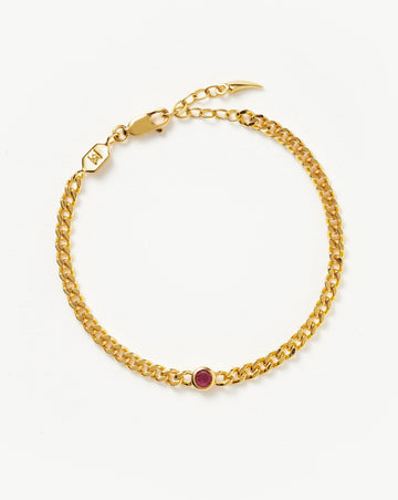 Birthstone Chain Bracelet - July | 18ct Gold Plated Vermeil/Ruby Bracelets Missoma 