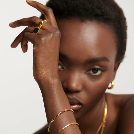 Birthstone Chain Bracelet - July | 18ct Gold Plated Vermeil/Ruby Bracelets Missoma 