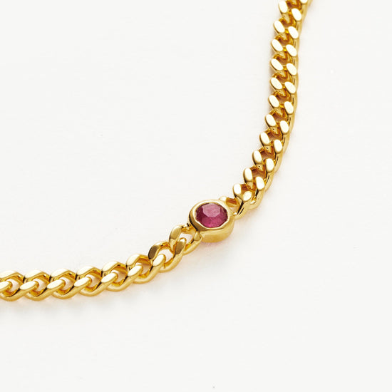 Birthstone Chain Bracelet - July | 18ct Gold Plated Vermeil/Ruby Bracelets Missoma 