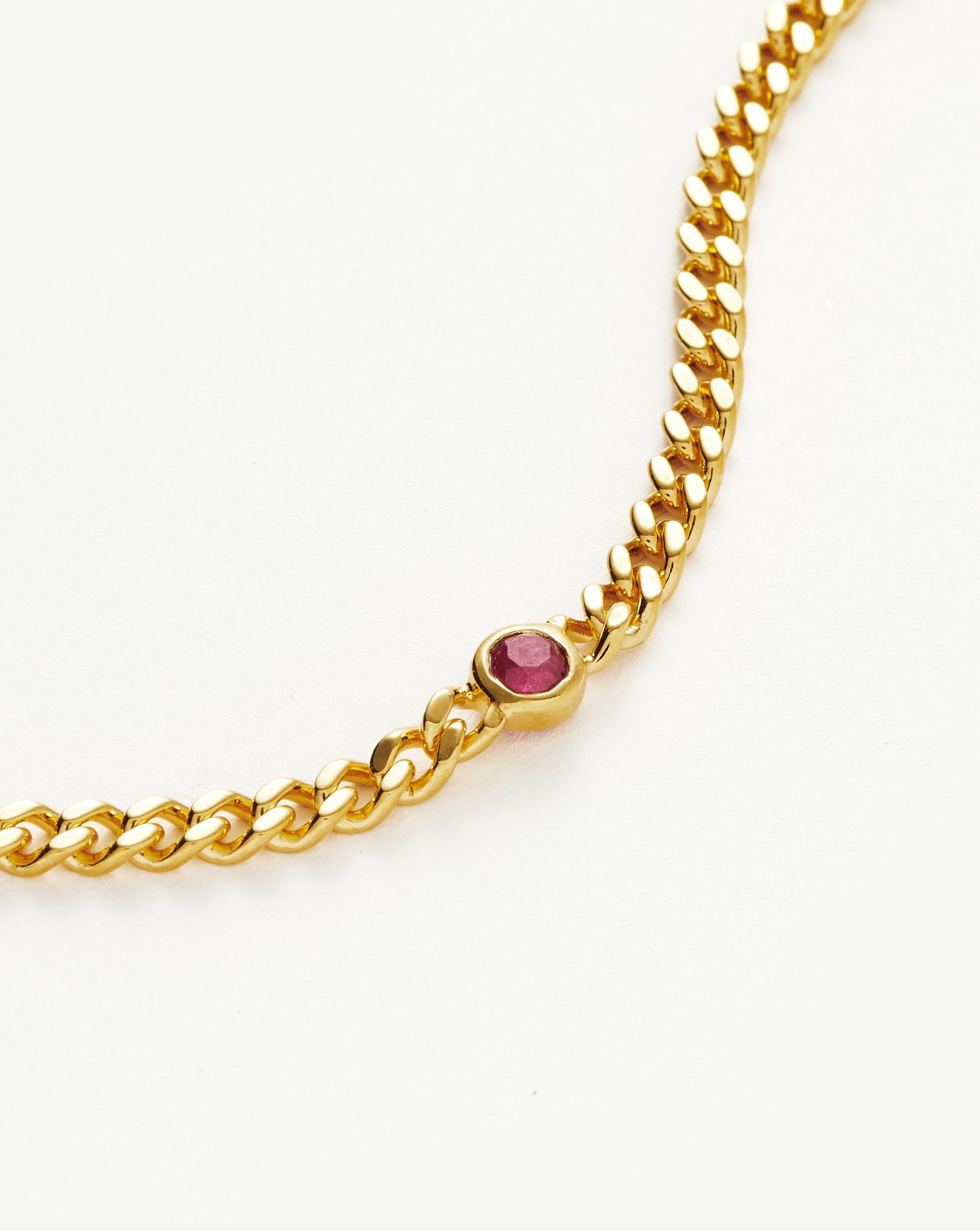 Birthstone Chain Bracelet - July | 18ct Gold Plated Vermeil/Ruby Bracelets Missoma 