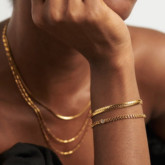 Birthstone Chain Bracelet - June | 18ct Gold Plated Vermeil/Rainbow Moonstone Bracelets Missoma 