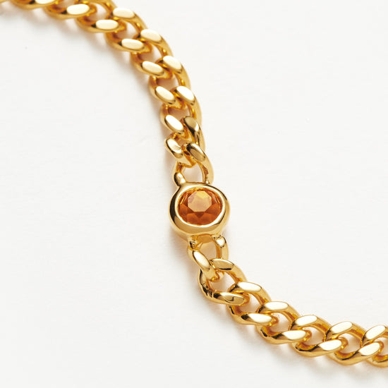 Birthstone Chain Bracelet - November | 18ct Gold Plated Vermeil/Citrine Bracelets Missoma 
