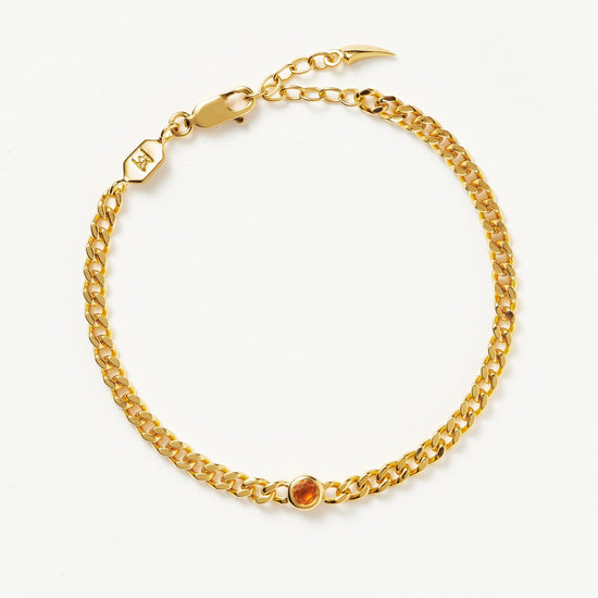 Birthstone Chain Bracelet - November | 18ct Gold Plated Vermeil/Citrine Bracelets Missoma 