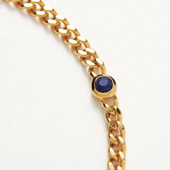 Birthstone Chain Bracelet - September | 18ct Gold Plated Vermeil/Lapis Bracelets Missoma 