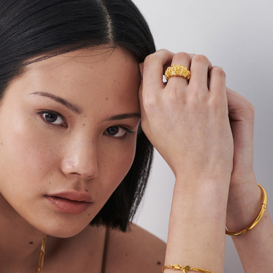 Bombe Raffia Ring | 18ct Gold Plated Rings Missoma 