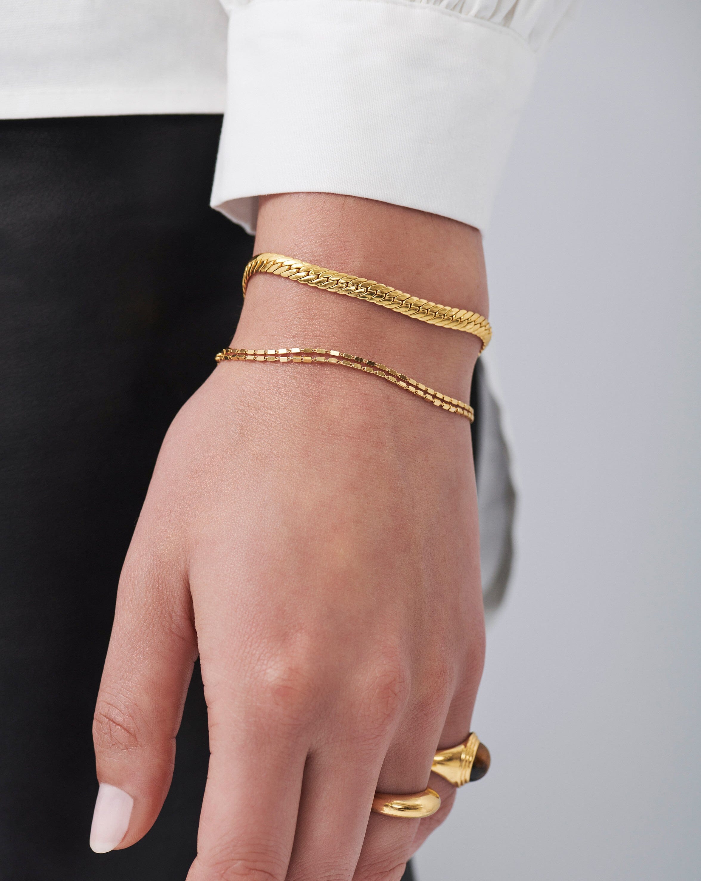 Box Link Double Chain Bracelet | 18ct Gold Plated Vermeil Bracelets Missoma 