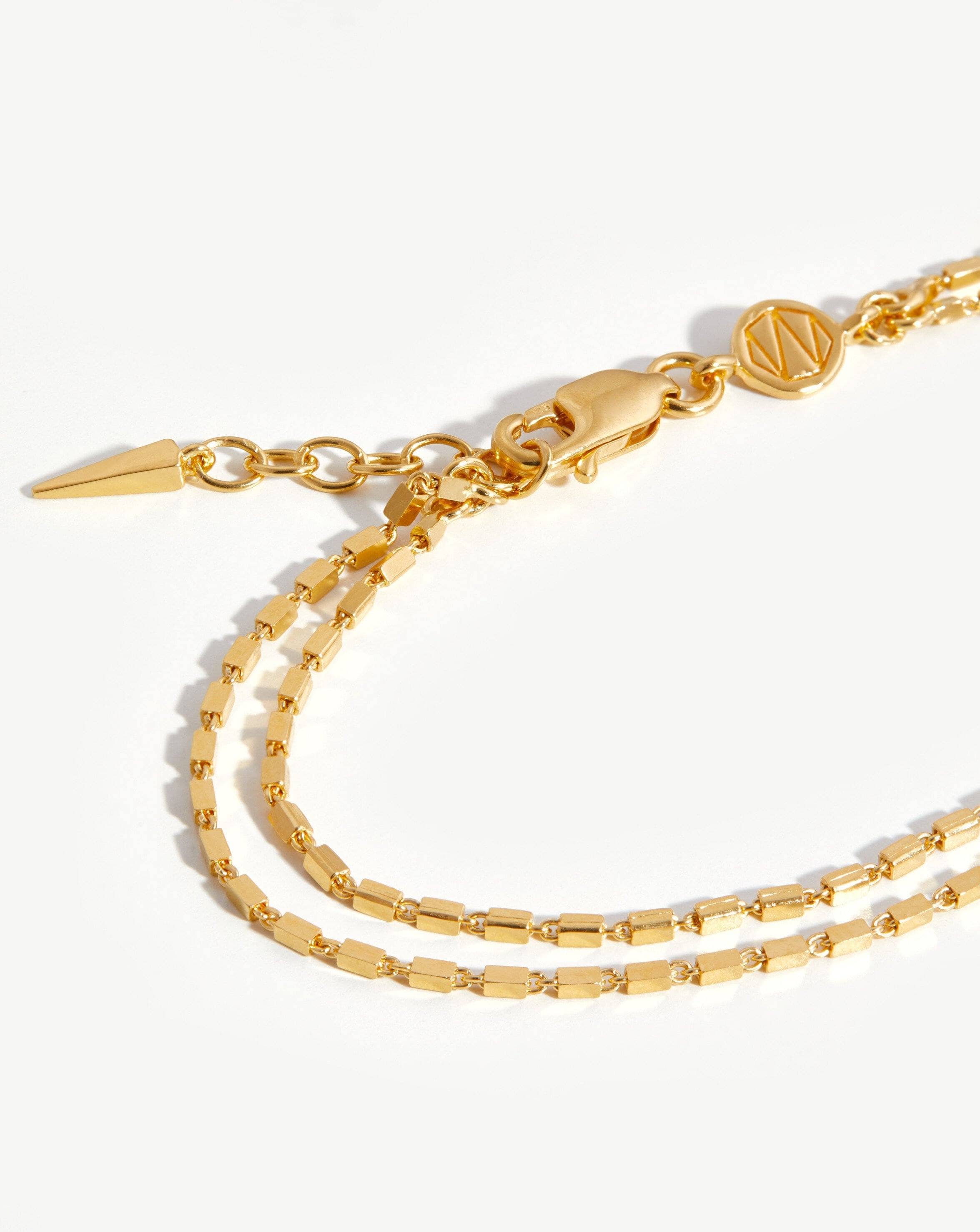 Box Link Double Chain Bracelet | 18ct Gold Plated Vermeil Bracelets Missoma 