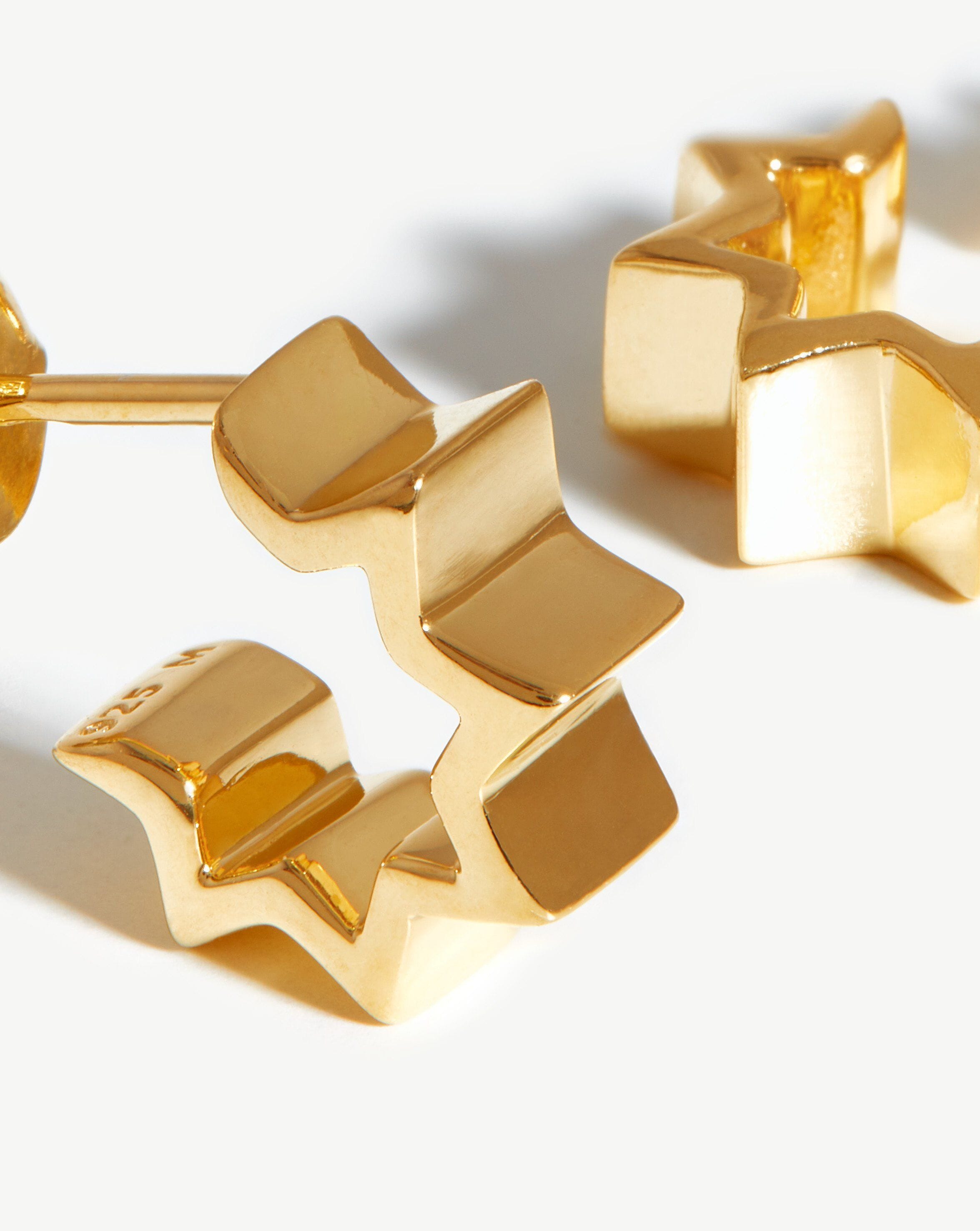 Celestial Mini Star Huggies | 18ct Gold Plated Vermeil Earrings Missoma 