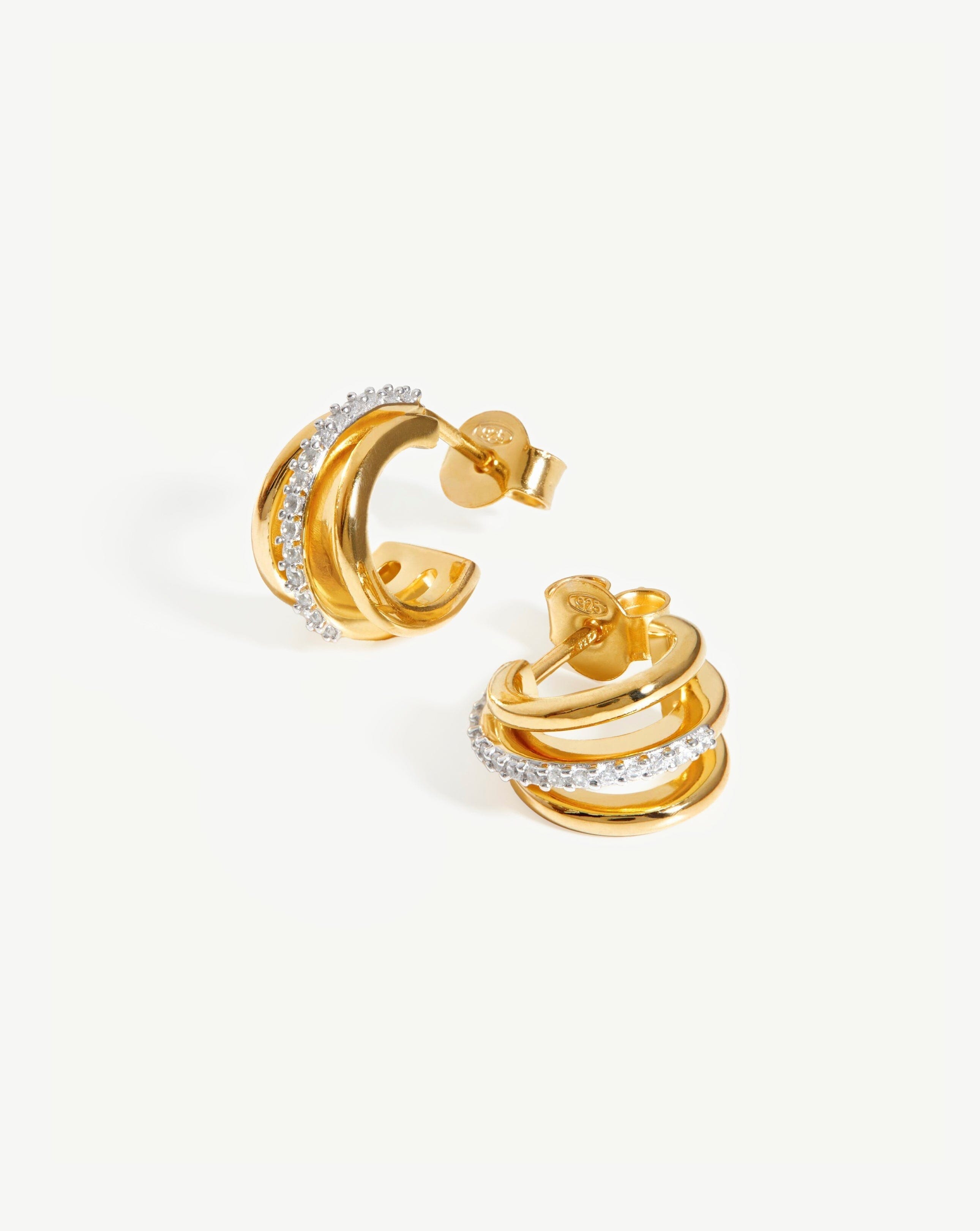 Celestial Pave Huggies | 18ct Gold Plated Vermeil/Cubic Zirconia Earrings Missoma 