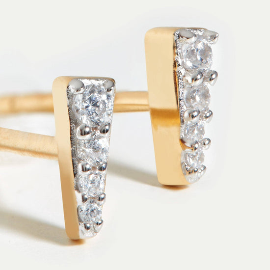 Celestial Pave Spike Stud Earrings | 18ct Gold Plated Vermeil/Cubic Zirconia Earrings Missoma 