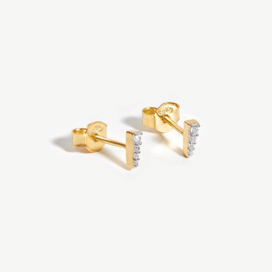 Celestial Pave Spike Stud Earrings | 18ct Gold Plated Vermeil/Cubic Zirconia Earrings Missoma 
