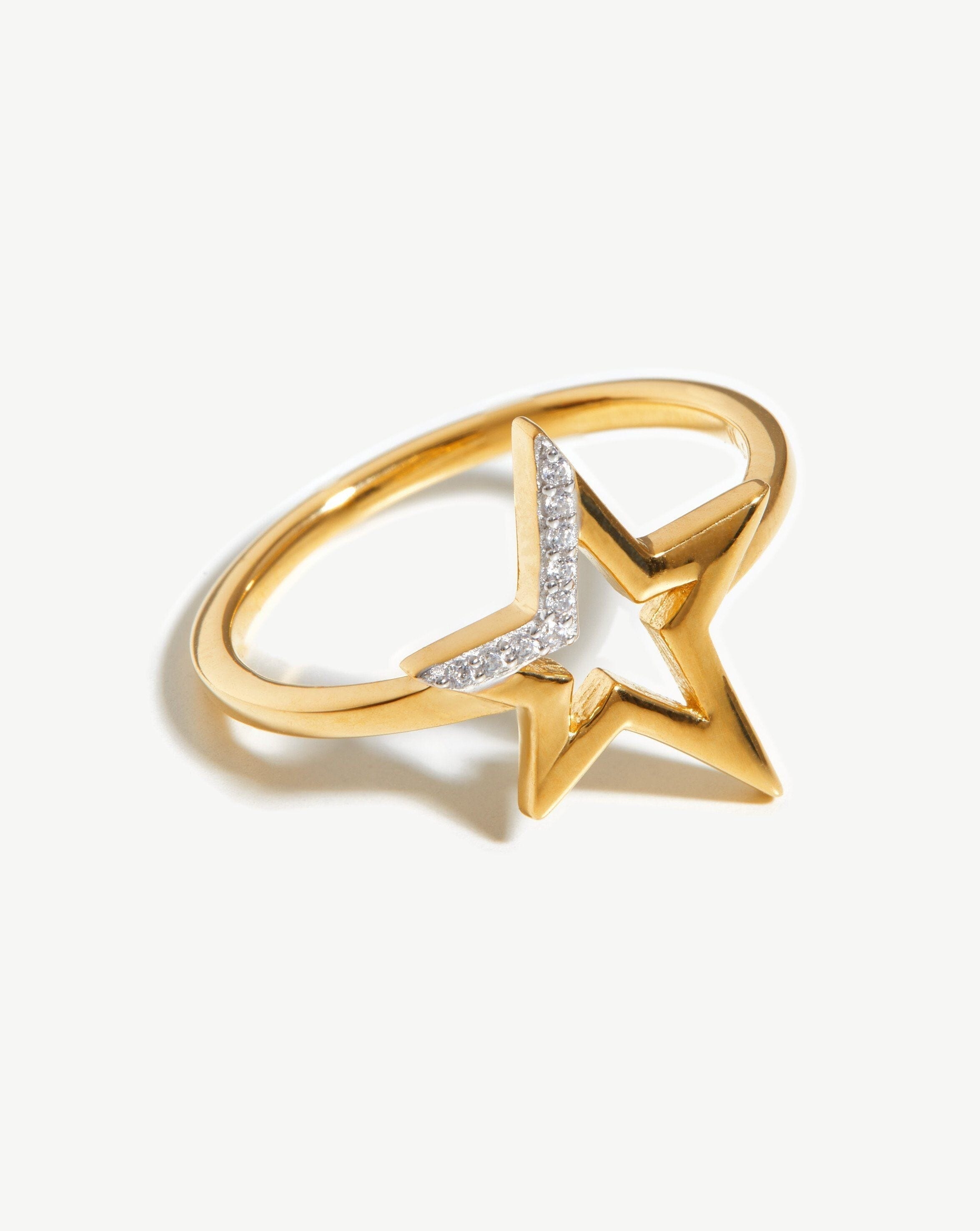 Amazon.com: Tiny Dainty Gold Star Ring, 9K 14K 18K Gold, White Gold Star  With Thin Band, Gift For Her/code: 0.001 : Handmade Products