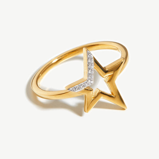 Celestial Pave Star Ring | 18ct Gold Plated Vermeil/Cubic Zirconia Rings Missoma 