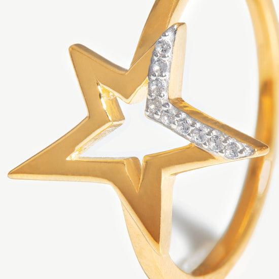Celestial Pave Star Ring | 18ct Gold Plated Vermeil/Cubic Zirconia Rings Missoma 
