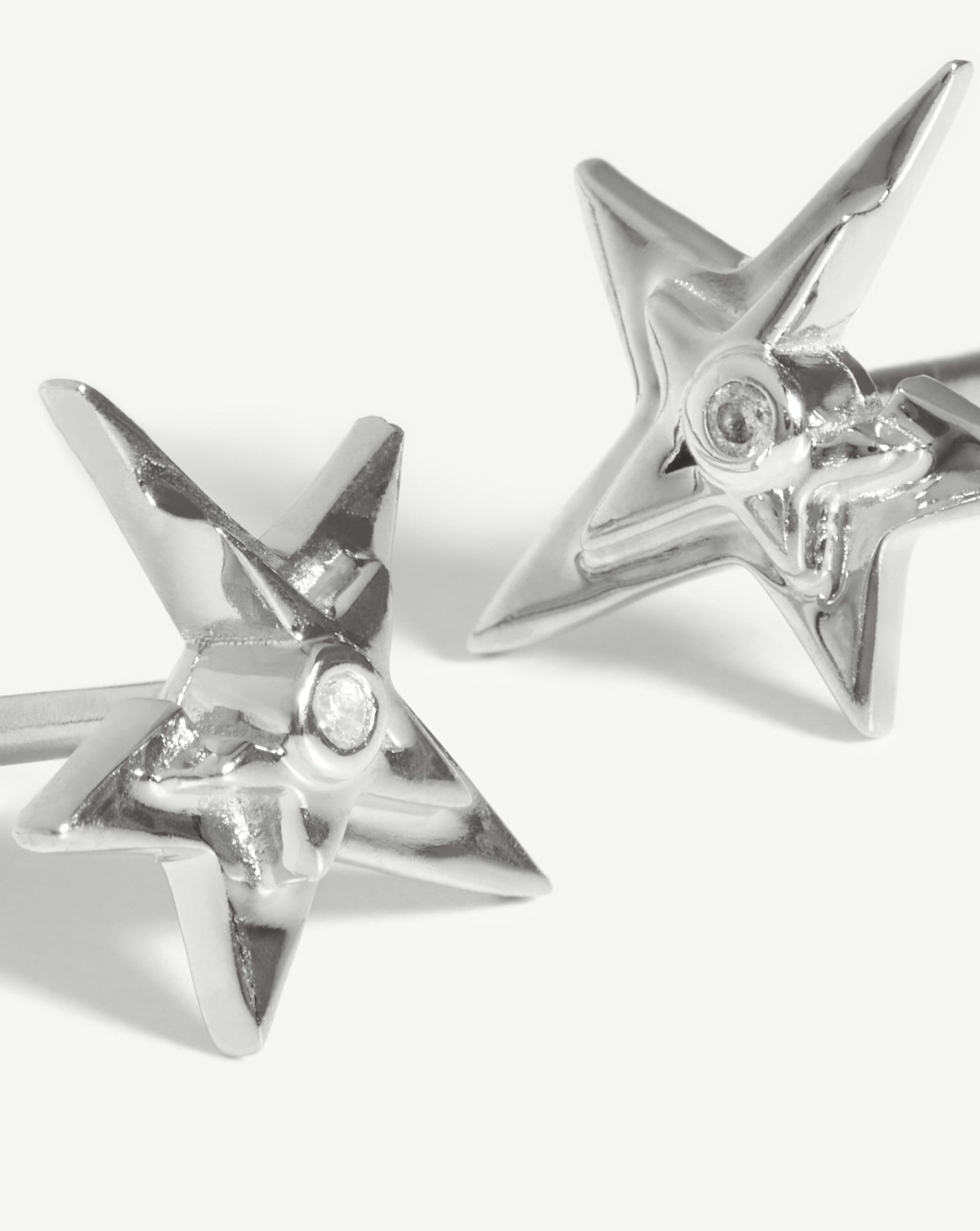 Celestial Single Stone Star Stud Earrings | Sterling Silver/Cubic Zirconia Earrings Missoma 