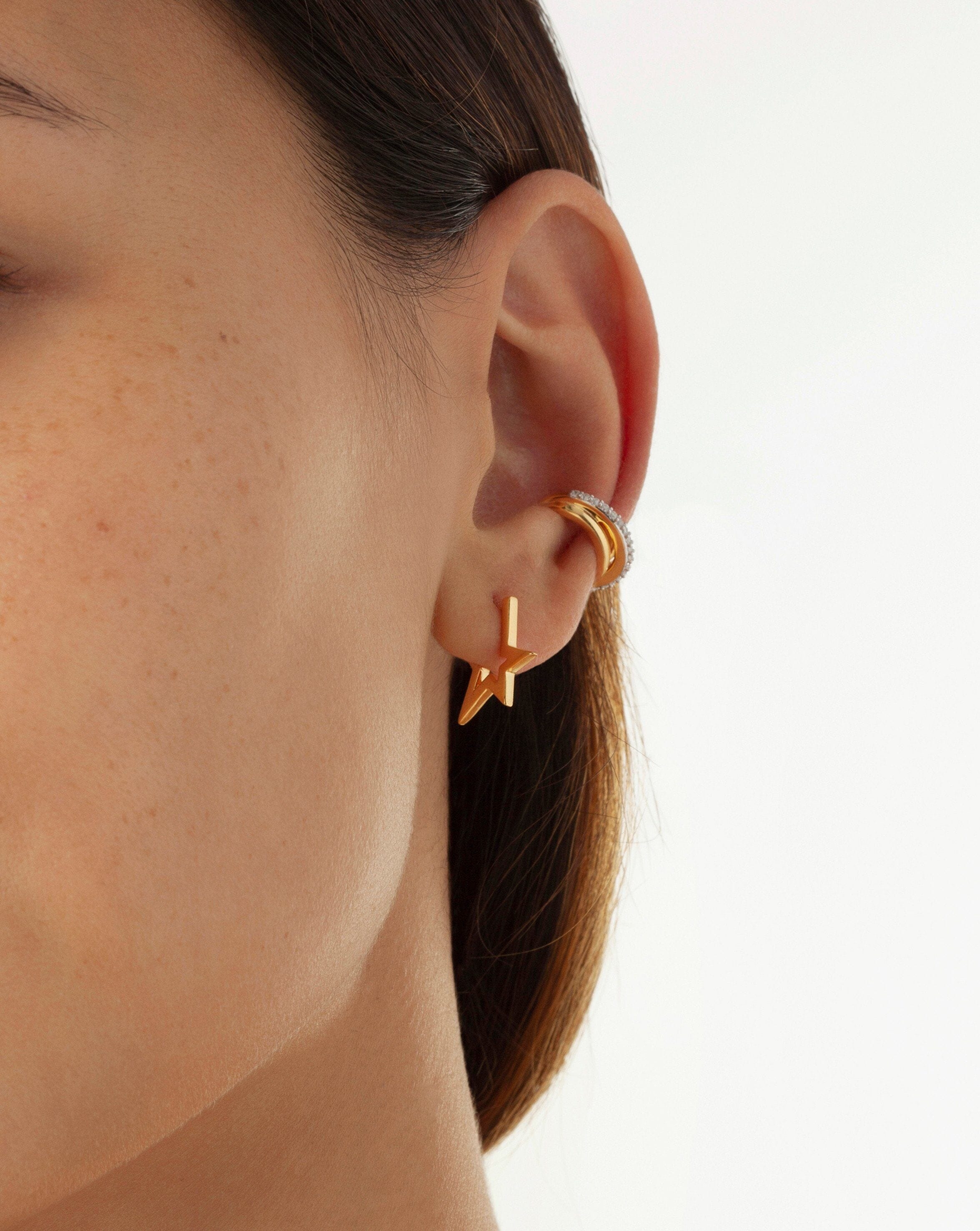 Celestial Star Huggies | 18ct Gold Plated Vermeil Earrings Missoma 