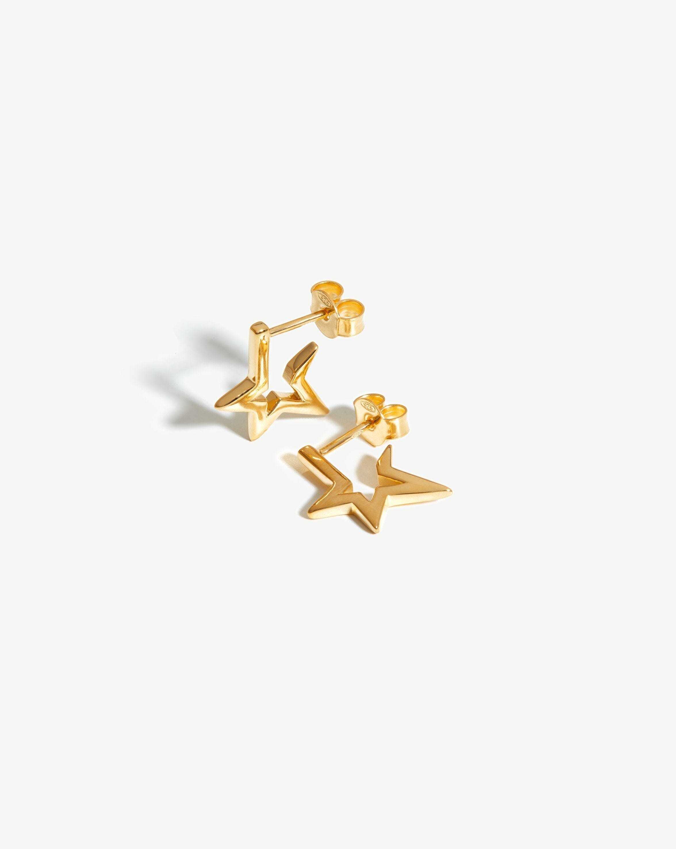 Celestial Star Huggies | 18ct Gold Plated Vermeil Earrings Missoma 