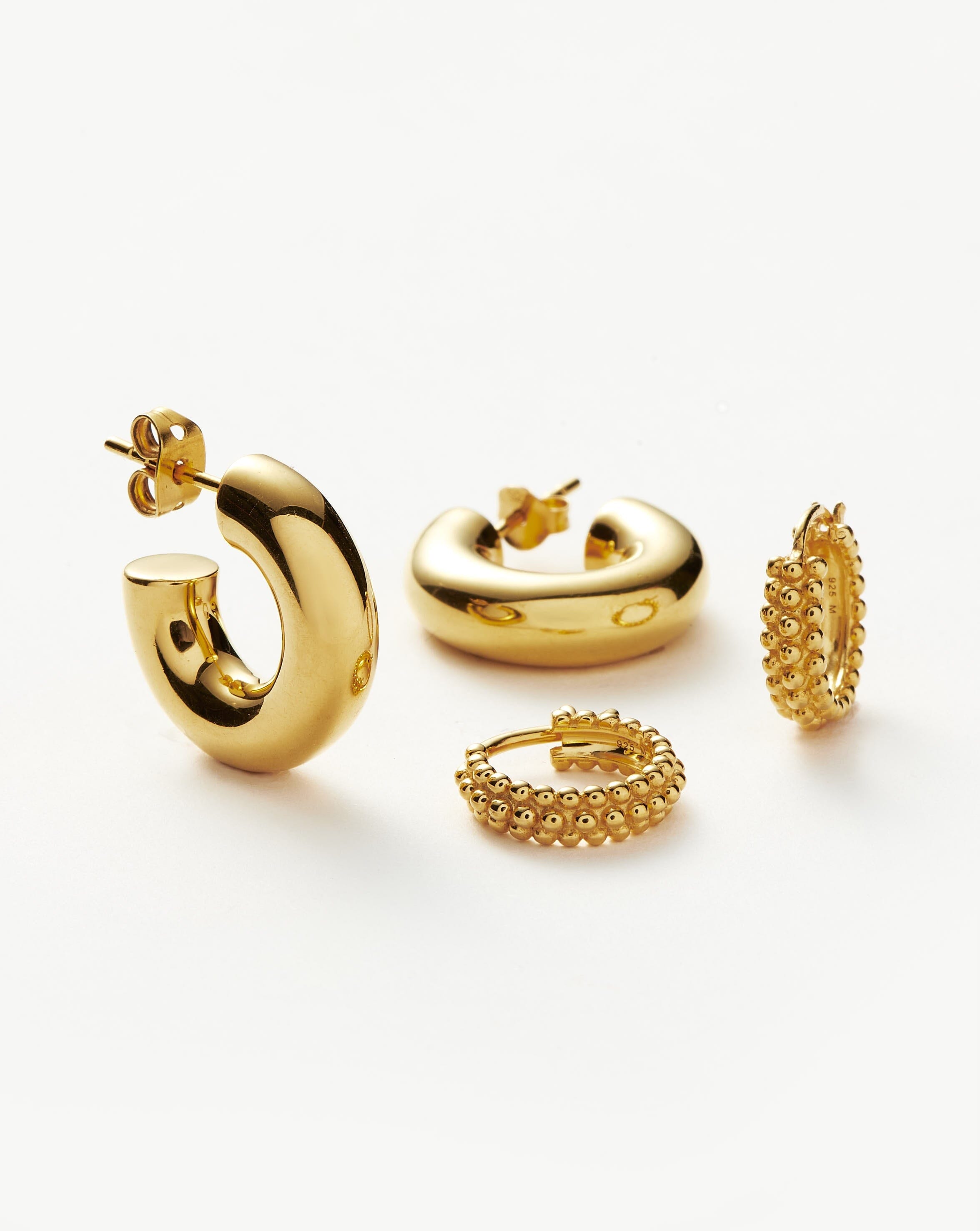 Chubby & Baya Hoop Earring Set Layering Sets Missoma 18ct Gold Plated Vermeil 