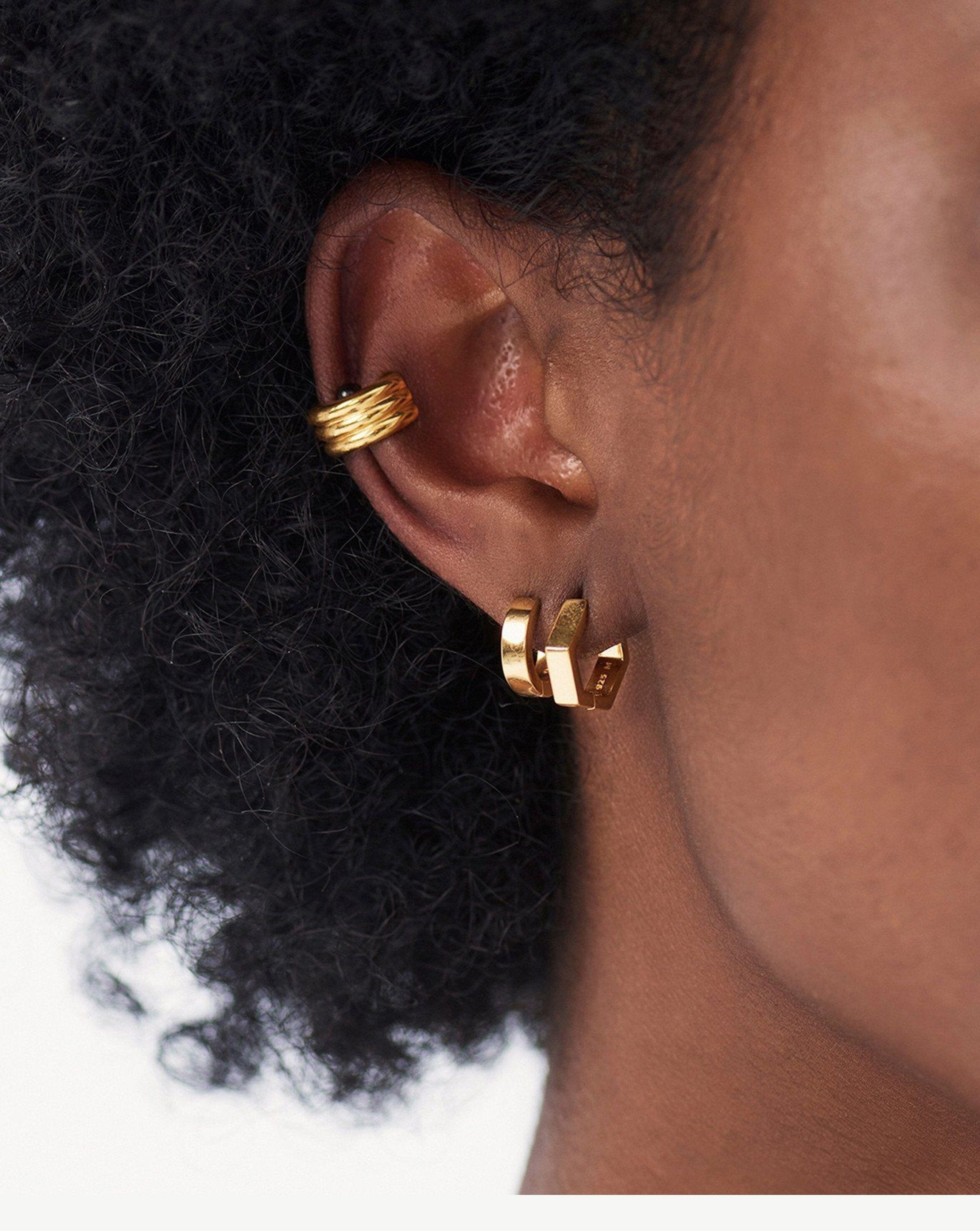 Chubby Hex Huggies | 18ct Gold Plated Vermeil Earrings Missoma 