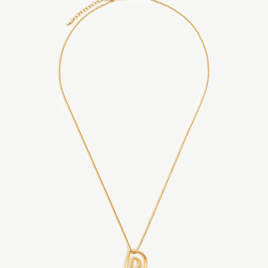 Chubby Pearl Initial Pendant Necklace - Initial D | 18ct Gold Plated Vermeil/Pearl Necklaces Missoma 