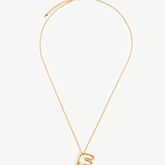 Chubby Pearl Initial Pendant Necklace - Initial F | 18ct Gold Plated Vermeil/Pearl Necklaces Missoma 