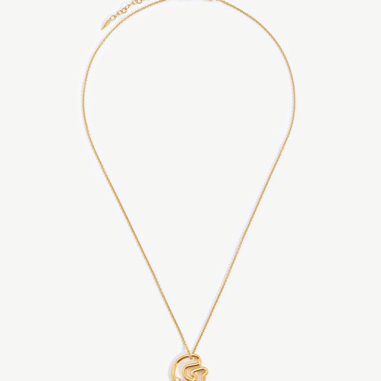 Chubby Pearl Initial Pendant Necklace - Initial G | 18ct Gold Plated Vermeil/Pearl Necklaces Missoma 