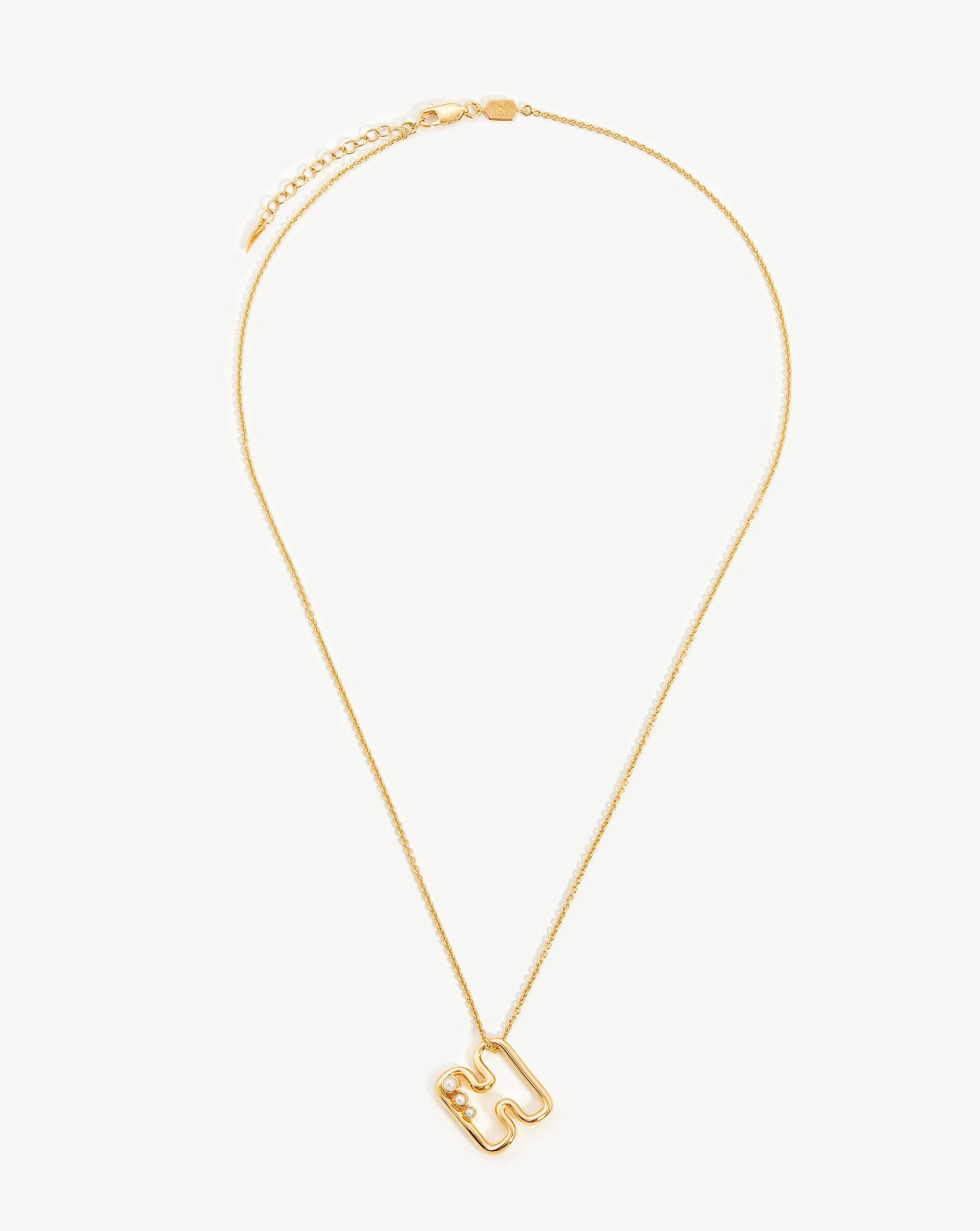 Chubby Pearl Initial Pendant Necklace - Initial H | 18ct Gold Plated Vermeil/Pearl Necklaces Missoma 