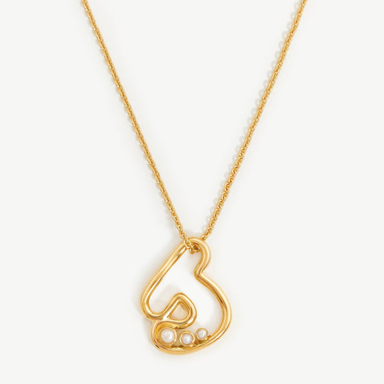 Chubby Pearl Initial Pendant Necklace - Initial J | 18ct Gold Plated Vermeil/Pearl Necklaces Missoma 