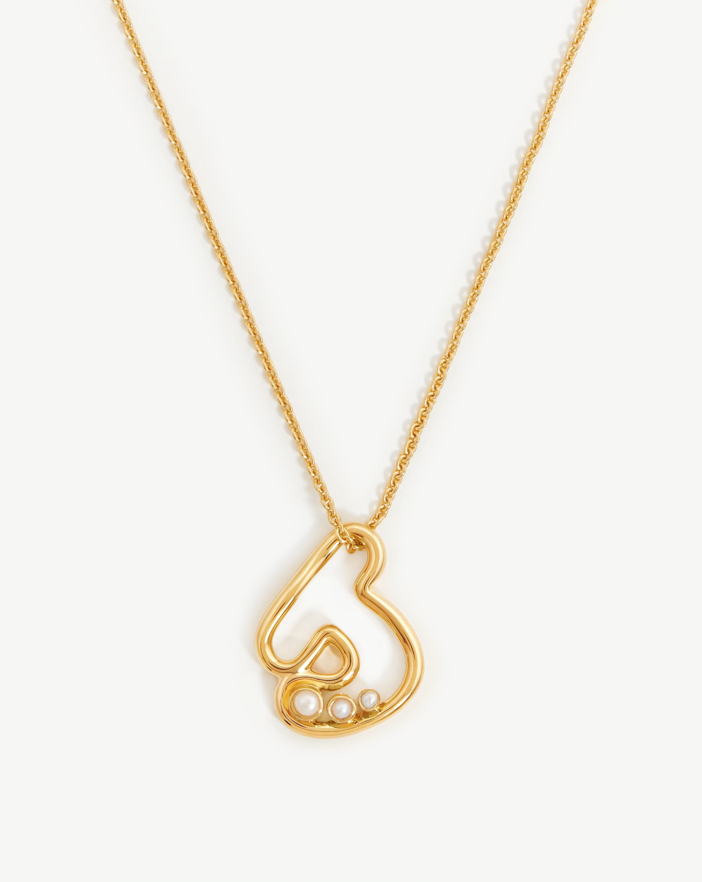 Chubby Pearl Initial Pendant Necklace - Initial J | 18ct Gold Plated Vermeil/Pearl Necklaces Missoma 