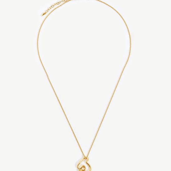 Chubby Pearl Initial Pendant Necklace - Initial J | 18ct Gold Plated Vermeil/Pearl Necklaces Missoma 
