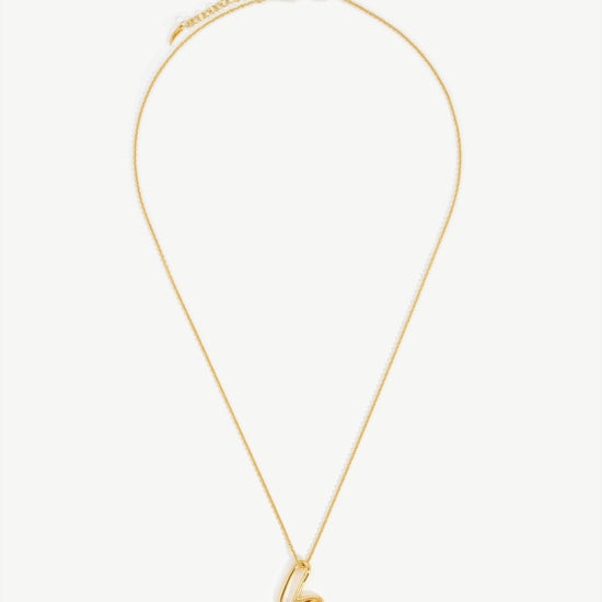 Chubby Pearl Initial Pendant Necklace - Initial L | 18ct Gold Plated Vermeil/Pearl Necklaces Missoma 