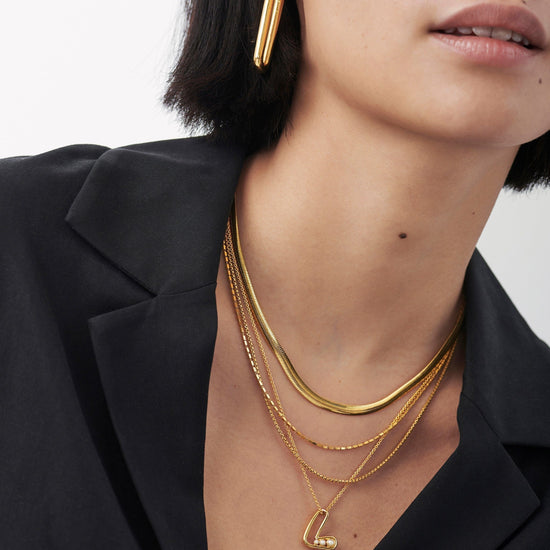 Chubby Pearl Initial Pendant Necklace - Initial L | 18ct Gold Plated Vermeil/Pearl Necklaces Missoma 