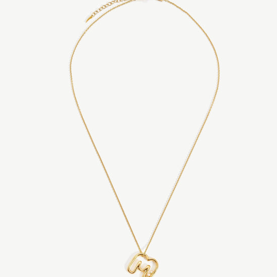 Chubby Pearl Initial Pendant Necklace - Initial M | 18ct Gold Plated Vermeil/Pearl Necklaces Missoma 